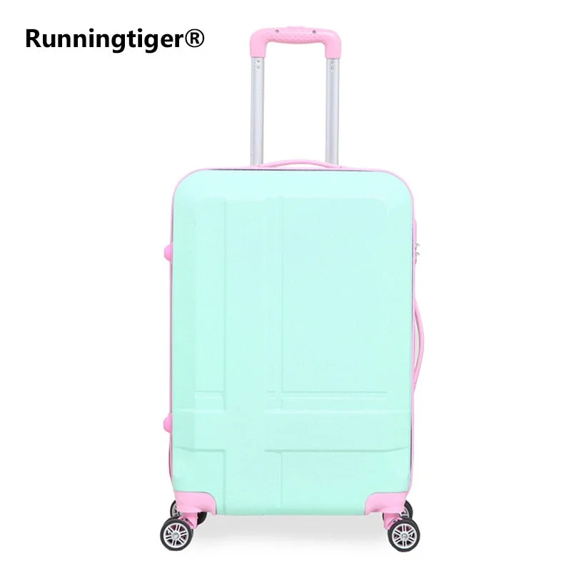 suitcase for tropical climates -Rolling Luggage Spinner Wheels 24 Inch Suitcase Trolley Men Abs+Pc Travel Bag Trunk Student