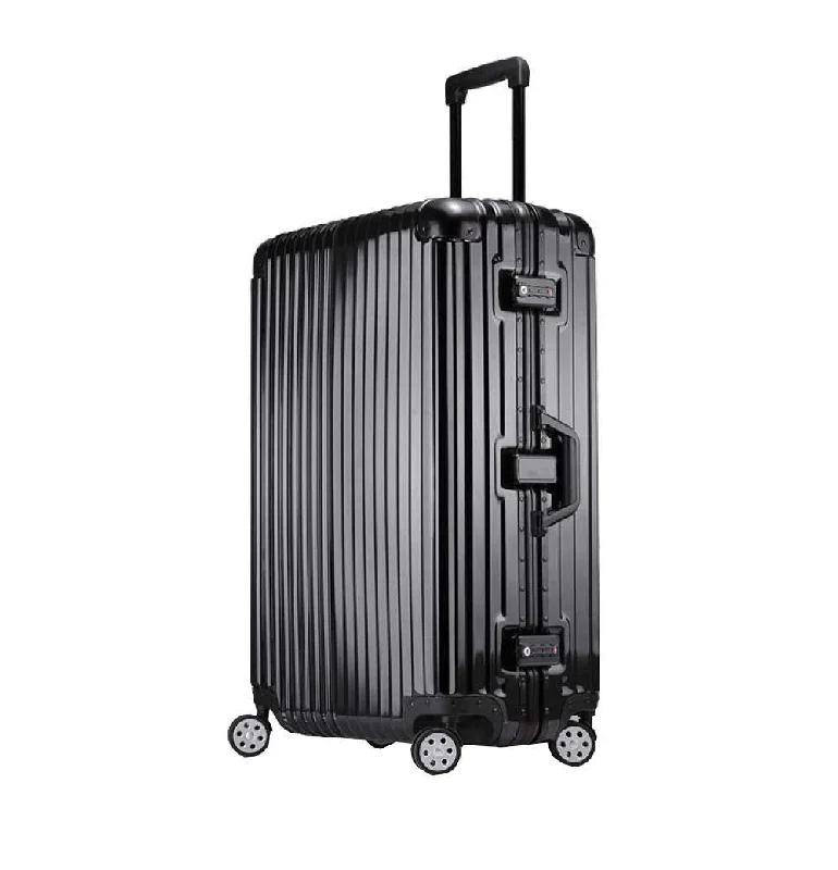 suitcase for sandy expeditions -Trolley Suitcase, Caster Suitcase Trolley Suitcase, Retractable Suitcase, Hard-Shell Suitcase With Tsa Lock And 4 Casters, Black, 22 inch