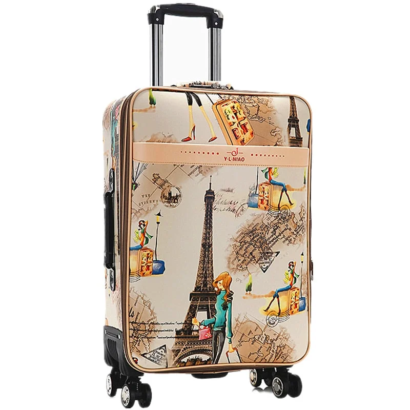 suitcase for aged travelers -Upgrade Detachable Trolley Case,Universal Wheel Trunk,26"/28"Large Luggage,Pu Waterproof