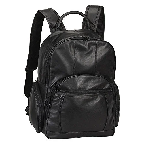 backpack with cool ties -Bellino Leather Laptop Backpack (Black)