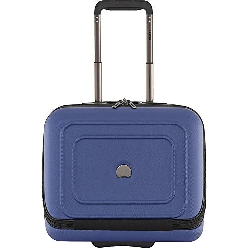 suitcase with dual styles -Delsey Luggage Cruise Lite Hardside 2 Wheel Underseater With Front Pocket, Blue