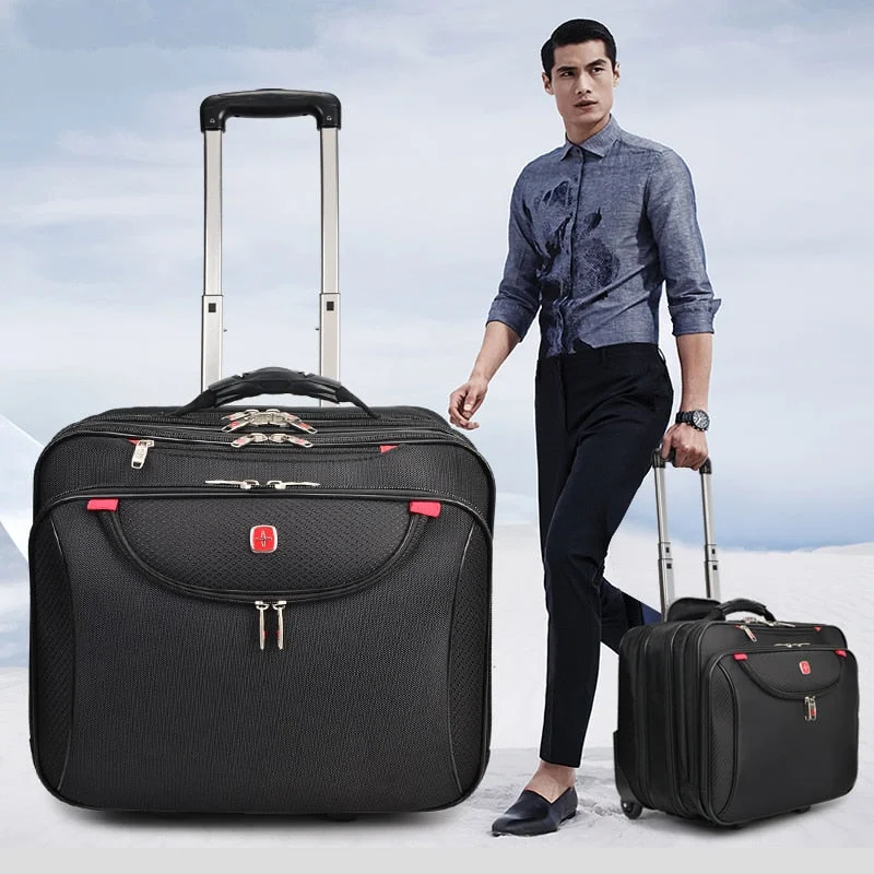 suitcase for stylish savings -Hotsale!16Inches High Quality Businessman Computer Travel Luggage,Waterproof Swiss Trolley