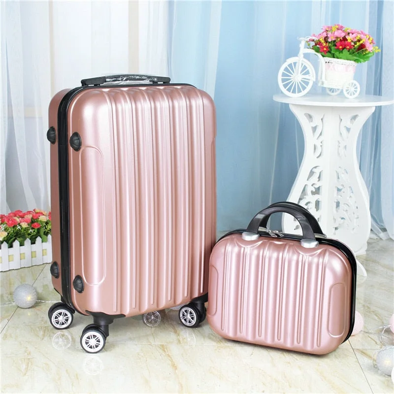 suitcase with sealed fabric -20Inch Two Pieces Set Of Luggage,Universal Wheel Boarding Box,Mini Suitcase,Beautiful