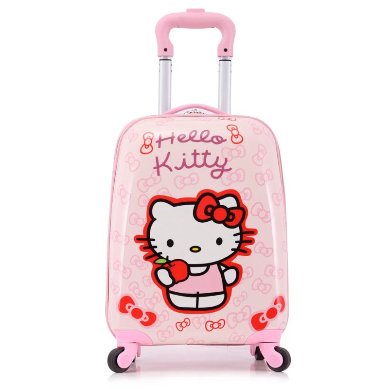 suitcase with glide casters -18" Children Lovely Cute Travel Luggage On Universal Wheels,Cartoon,Princess Hardside Cartoon