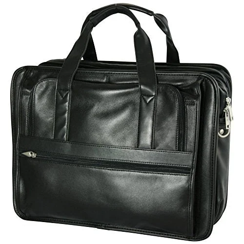 duffel bags with plush pockets -Bellino Expandable Soft Briefcase, Black