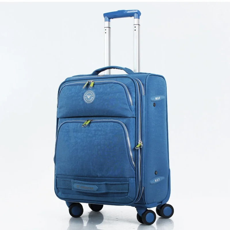 suitcase with fun prints -Water Wash Cloth Fabric Waterproof Travel Bag Luggage Bag Universal Wheels Trolley Luggage