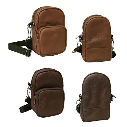 duffel bags with big sections -Amerileather All Purpose Accessories Pouch 2-Pc. Set (Dark Brown)