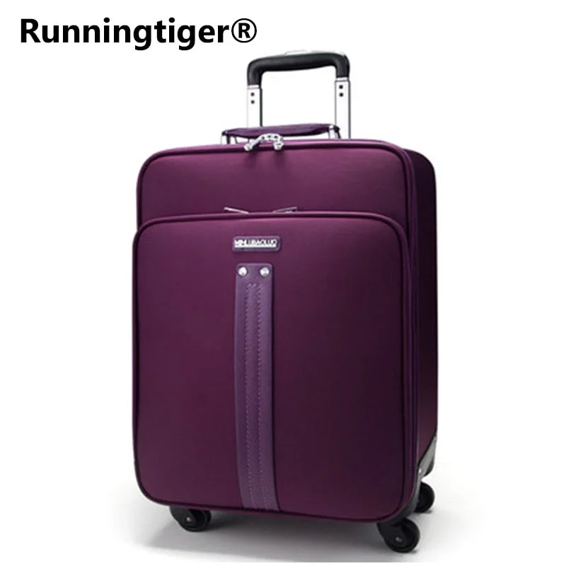 suitcase with versatile compartments -Oxford Trolley Luggage Travel Bag 16" 20 Inch Password Box 24 Inch Universal Wheel Female