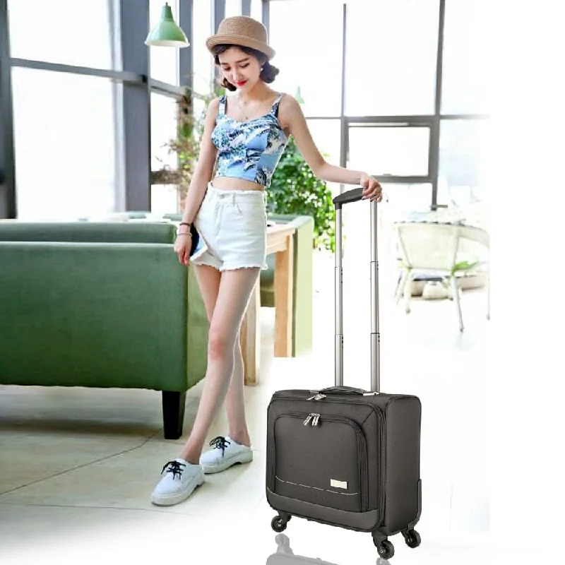 suitcase for wet styles -16" Travel Rolling Luggage Bag On Wheel Rolling Suitcase Spinner Trolley Luggage Women & Men Travel