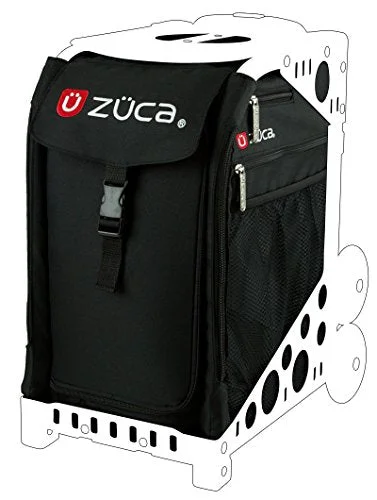 duffel bags for planet lovers -Zuca Sibo032 Sport Insert Bag Obsidian Black Logo Embroidery In Red White 89055900032