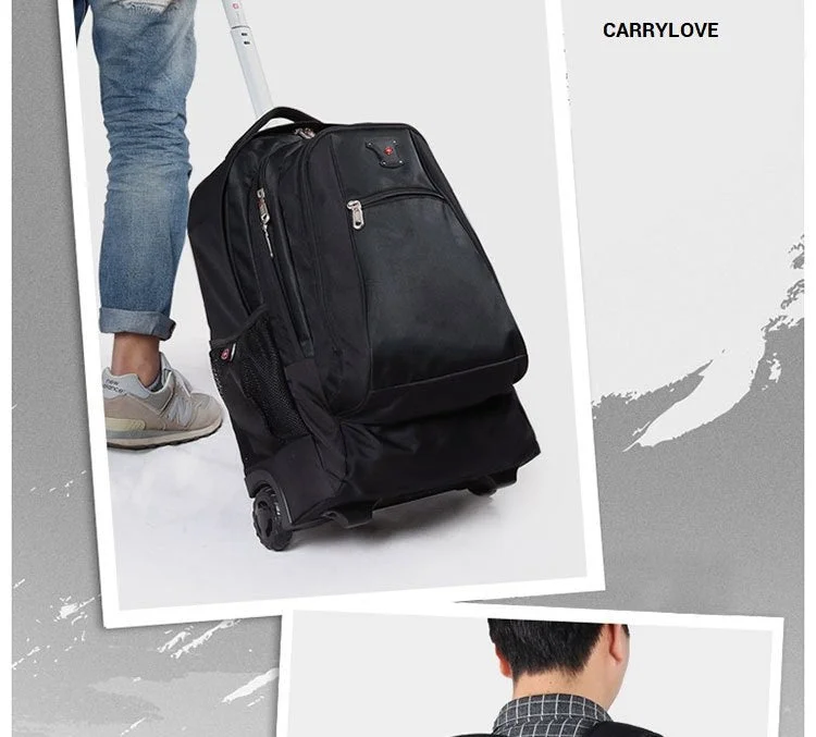 suitcase with padded grips -Carrylove Business 18 Size High Quality Nylon Luggage Spinner Brand Travel Suitcase