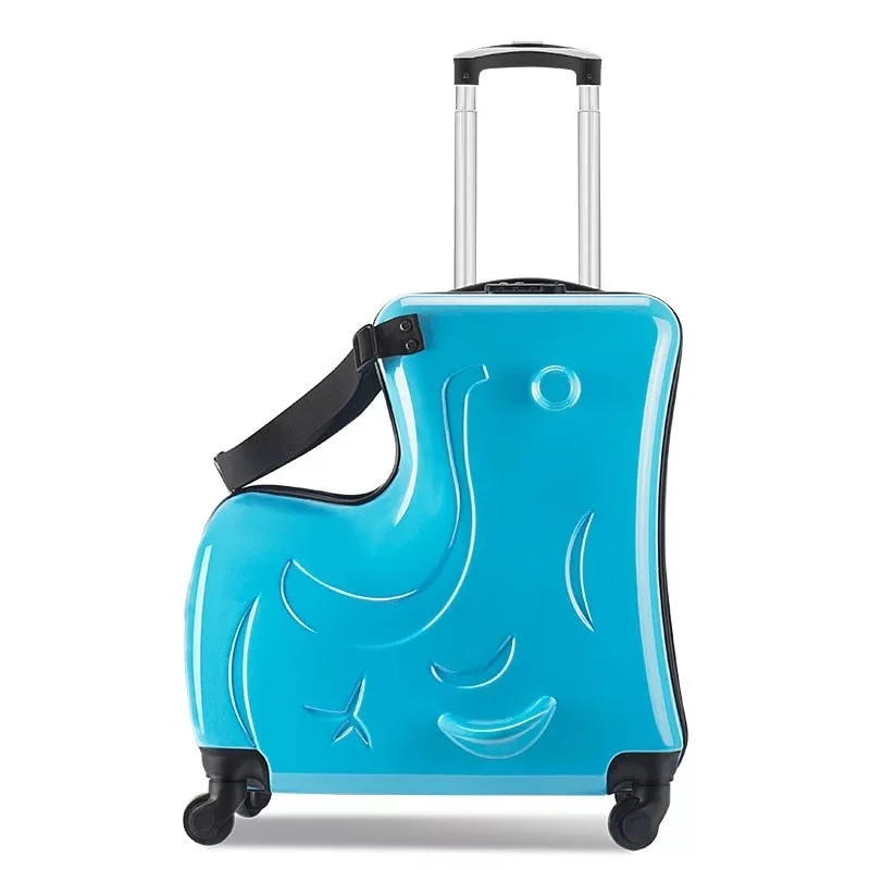 suitcase with deep tones -Fashion Cute Kids Trolley Suitcases Wheel Children Carry On Trunk Spinner 20Inch Rolling Luggage