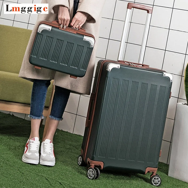 suitcase with coded locks -Universal Wheel Suitcase Bag,Strong Zipper Luggage, Abs Shell Case,Aluminum Alloy Rods Travel