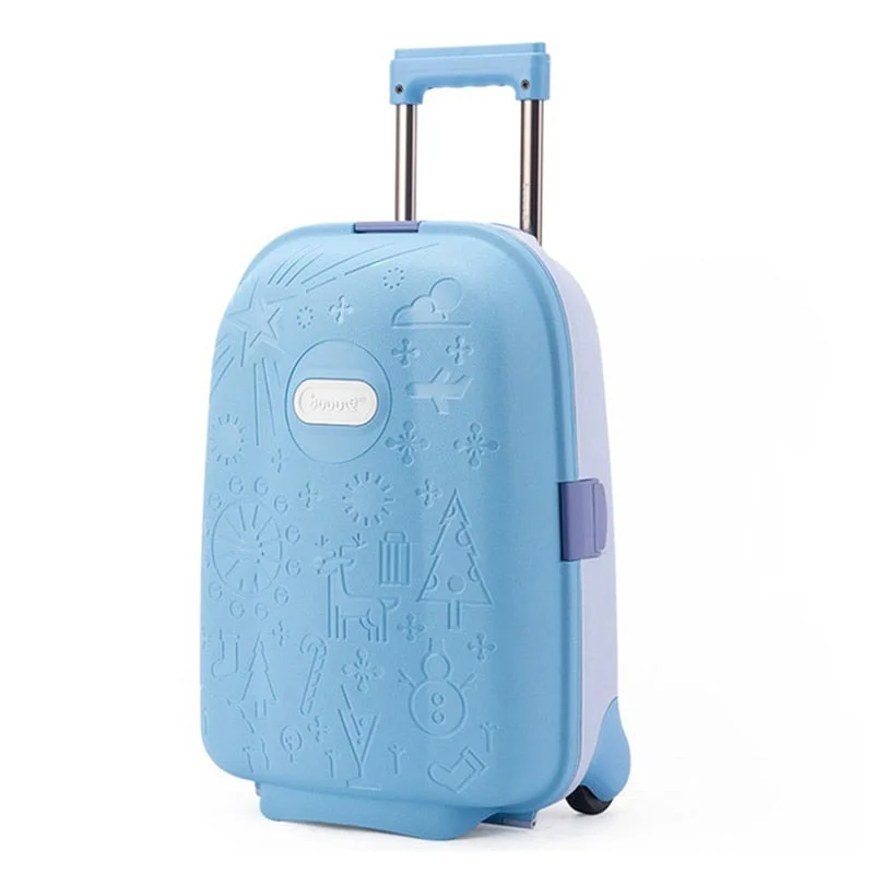 suitcase with additional side pockets -Cute Cartoon Children'S Suitcase Rolling Luggage Kids Travel Suitcase Wheel Trolley Case Cabin