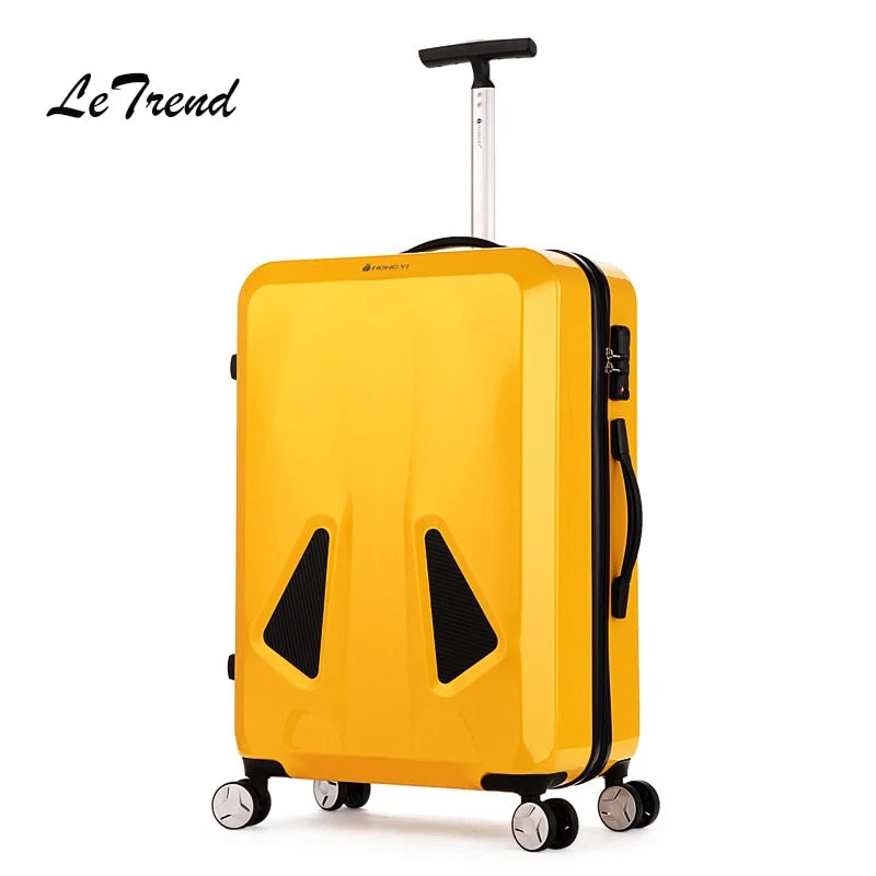 suitcase for epic road trips -Letrend Fashion Creative Rolling Luggage Spinner Suitcases Wheels Women Trolley High-End Travel Bag