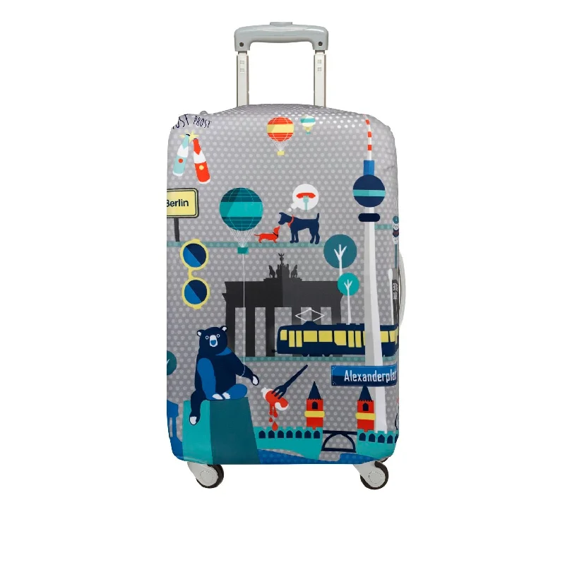 suitcase with playful prints -LOQI Urban Medium Luggage Cover