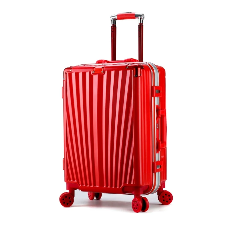 suitcase with moisture-proof lining -Abs+Pc Quality Trolley Casetravel Luggage,Fashion Boarding Trunk,Wheel Suitcase Dowry Box Bride