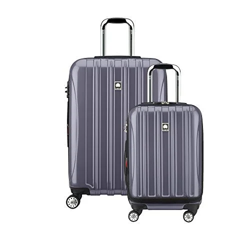 suitcase with cozy styles -Delsey Luggage Helium Aero Spinner Luggage Set (19"/25"), Titanium