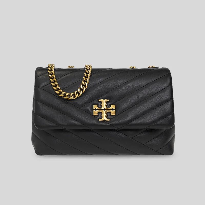 Velvet green shoulder bag for casual-TORY BURCH Kira Small Chevron Convertible Shoulder Bag Black RS-90452