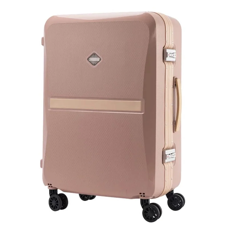 suitcase with slim frame -Wheel Suitcase Rolling Luggage Strong Aluminum Rod Trolley Pp Material To Carry New Fashion Box