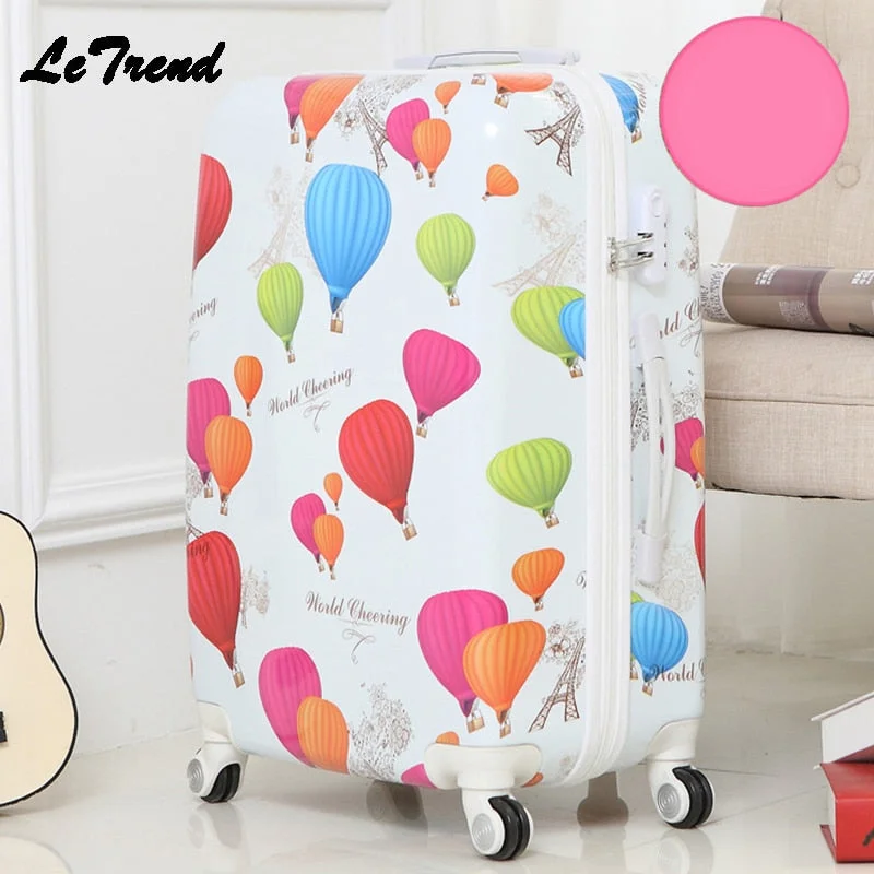 suitcase with tough casing -Letrend Fashion Student Abs Rolling Luggage Spinner Wheels Suitcase Trolley 20 Inch Women Travel