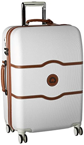 suitcase with tuck styles -Delsey Luggage Chatelet Hard+ 24 Inch 4 Wheel Spinner, Champagne