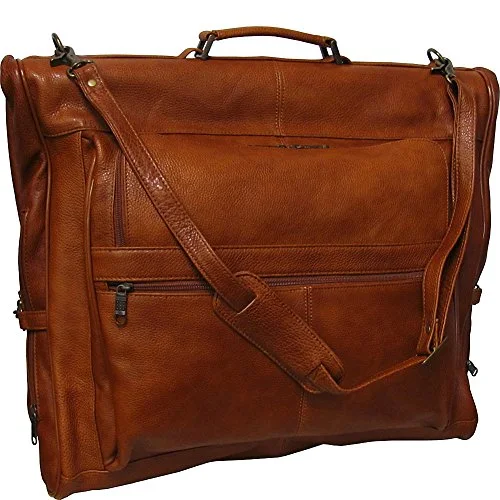 duffel bags with code latches -Amerileather Leather Three-Suit Garment Bag,Brown,Us