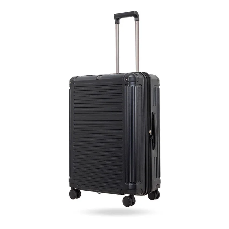 suitcase with dual side handles -Conwood PC158SA Polycarbonate 24" Medium Luggage Anti-Theft Zip - Black