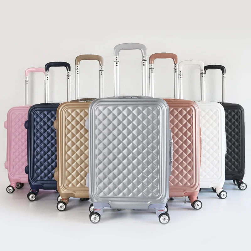 suitcase with tight stitching -Vertical Abs Trolley Case,Student Suitcase,20 Inch Boarding Trunk,Password Box Universal Wheel