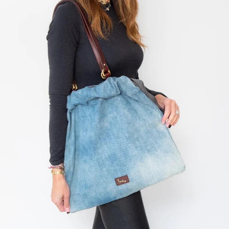 Blue denim shoulder bag for business-Paul Smith Denim Shoulder Bag