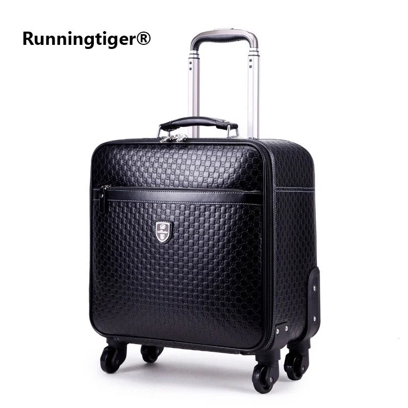 suitcase for beach vacations -16"20"24" Inch Luggage Suitcase Bag,Waterproof Pu Leather Travel Box With Wheel ,Rolling Trolley