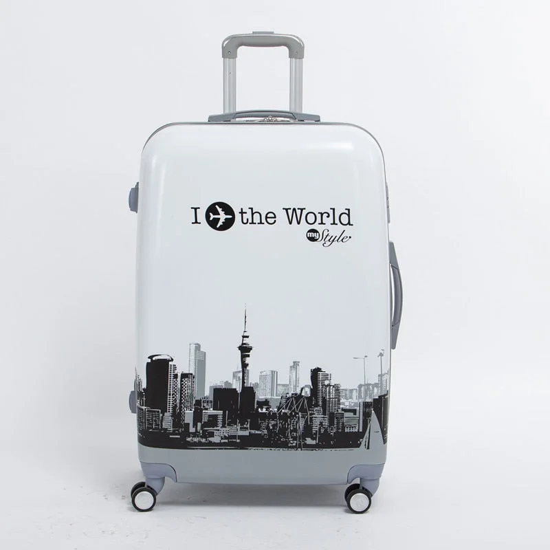 suitcase with pure look -Wholesale!Male And Female 20 Inch Pc The World Travel Luggage Bags On Universal Wheels,High Quality