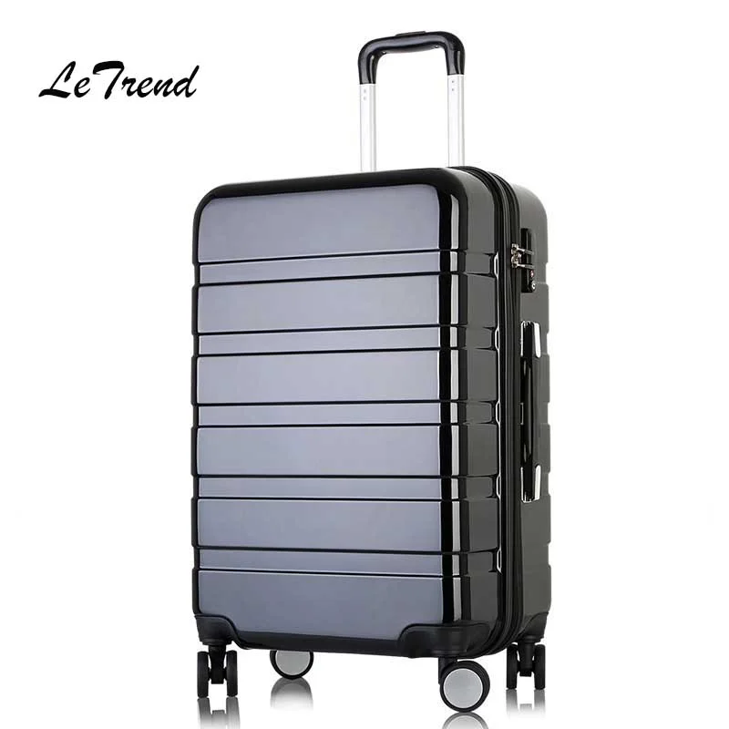 suitcase with wild styles -Letrend Women Korea Rolling Luggage Spinner Password Trolley Suitcase Wheels 20 Inch Cabin Travel