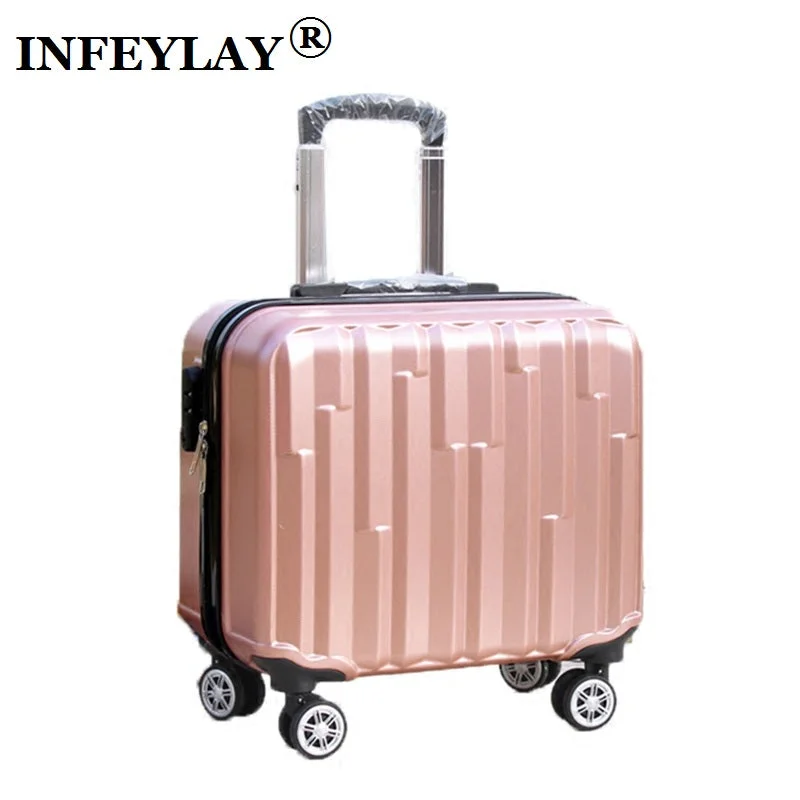 suitcase with tough fabric -Hot 18 Inches Girl Boy Abs Pull Rod Box Students Trolley Case Child Travel Luggage Rolling Suitcase