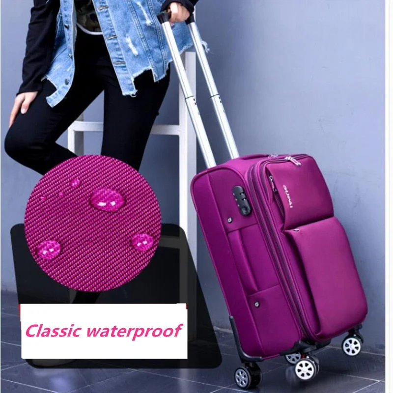 suitcase for high-end camping -Oxford Spinning Suitcase,Light Luggage,Travel Rolling Luggage,Universal Wheel Trunk,Fashion Trolley