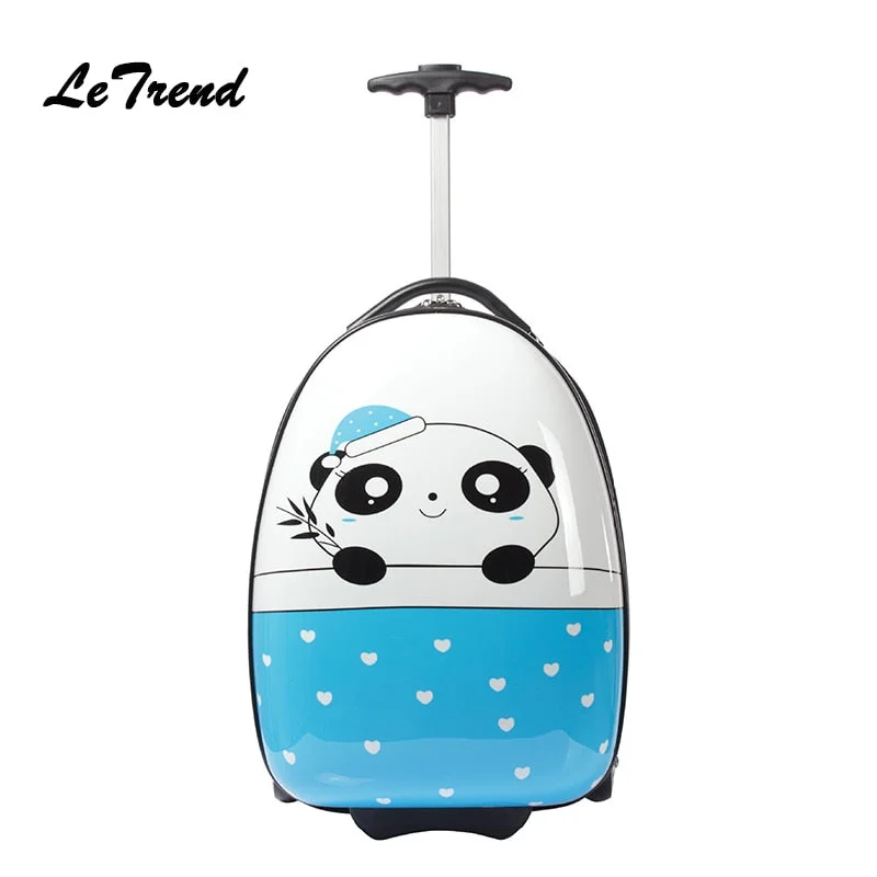 suitcase for low-cost luxury -Letrend Kids Rolling Luggage Spinner Wheel Suitcases For Children Cute Cartoon Trolley Travel