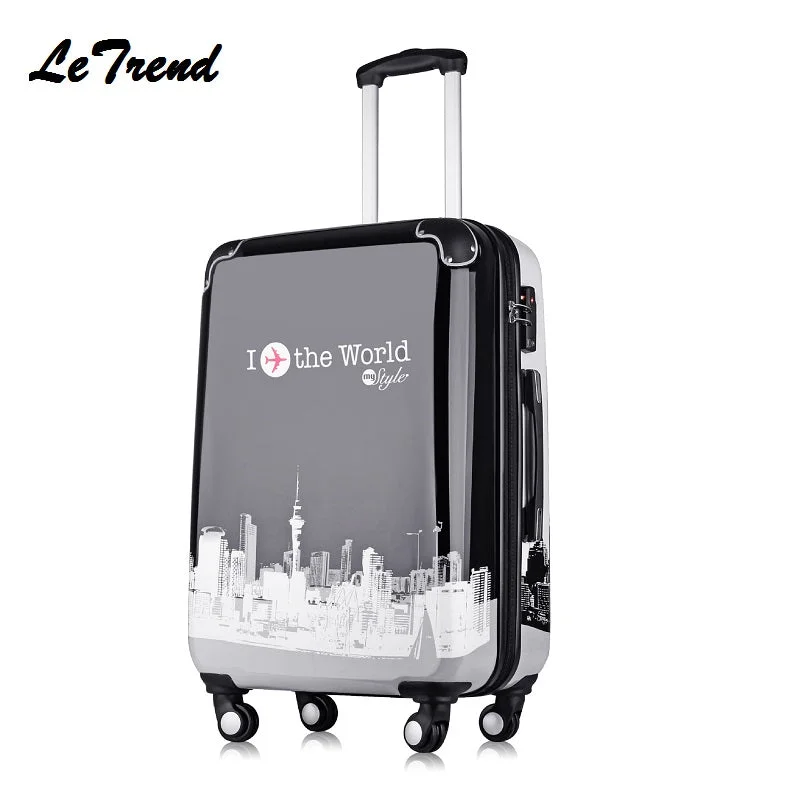 suitcase for snowboarding trips -New 20 24 28 Inch Abs+Pc Rolling Luggage Zipper Trolley Solid Travel Bag 20' Women Boarding Bag