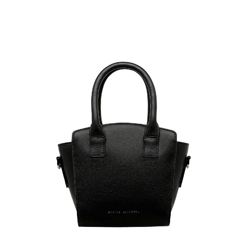 Black leather shoulder bag for school-STATUS ANXIETY - Worst Behind Us Cowhide Leather Shoulder Handbag