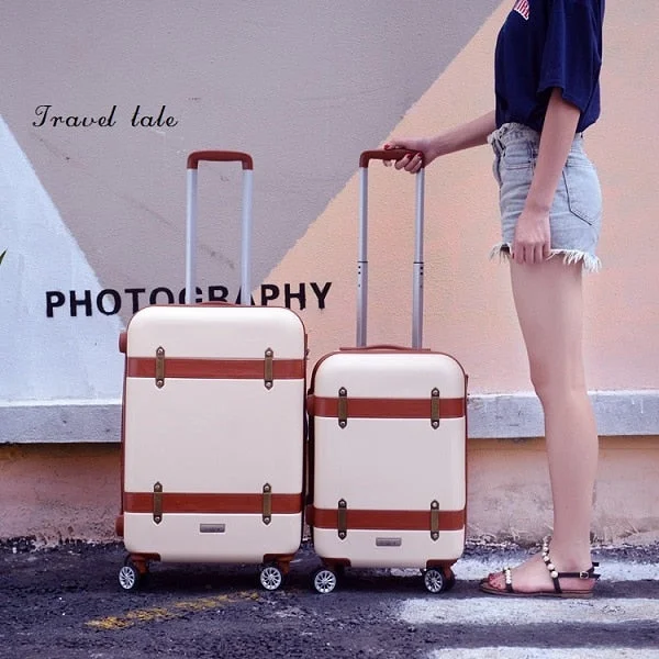 suitcase with playful prints -Travel Tale Classical Fashion  20/24/28 Inch Rolling Luggage Spinner Brand Travel Suitcase  Unisex