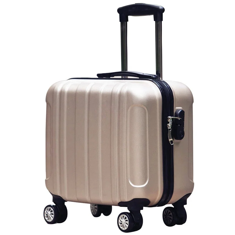 suitcase for luxe camping -Universal 16 Luggage Wheels Password Box Female Mini Commercial Computer Luggage Trolley Luggage