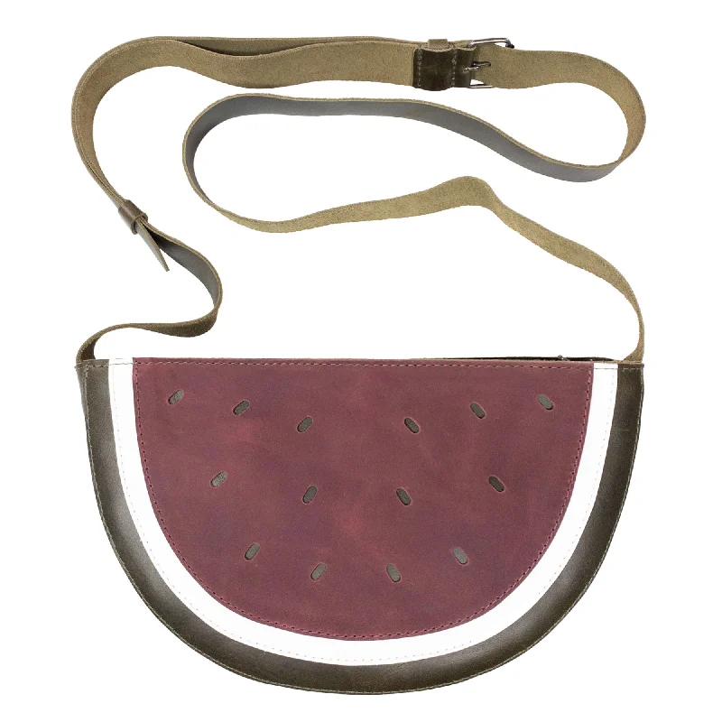 Denim black shoulder bag for spring-Watermelon-Shaped Shoulder Bag