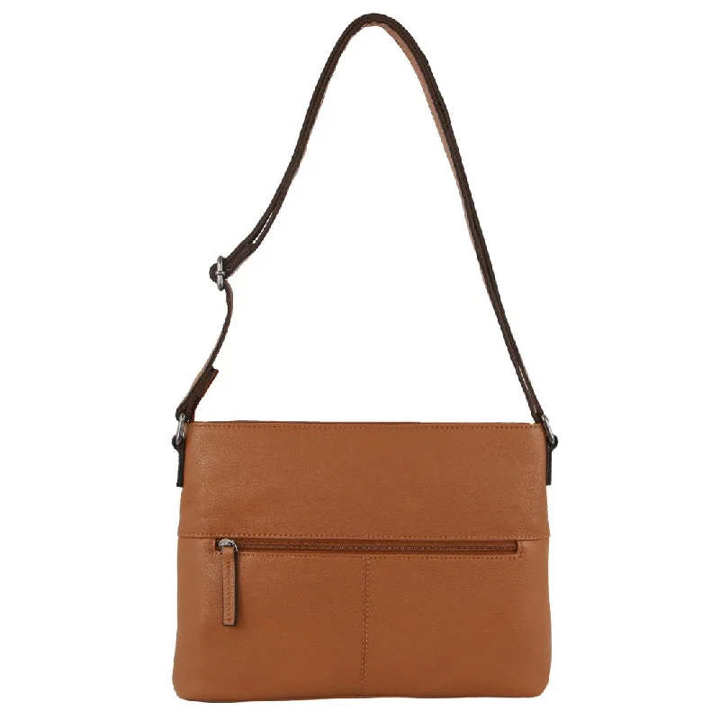 Red canvas crossbody bag for parties-Milleni - NL3735Ladies Leather crossbody - Cognac