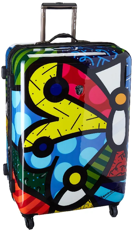 suitcase with silent wheels -Heys America Unisex Britto Butterfly 30" Spinner Multi Suitcase