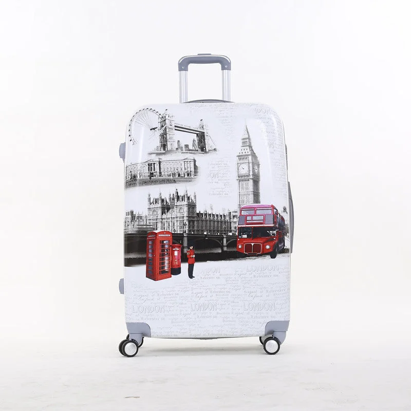 suitcase with packing cubes -20 Inch Pc Hardside Boarding Trolley Luggage,London Telephone Booth Travel Luggage Bags On