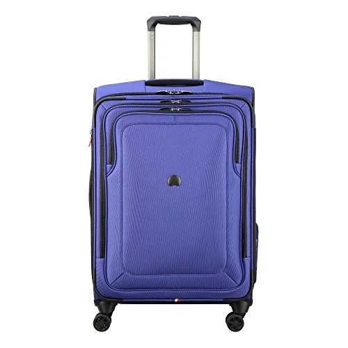 suitcase with hard styles -Delsey Luggage Cruise Lite Softside 25" Exp. Spinner Suiter Trolley, Blue