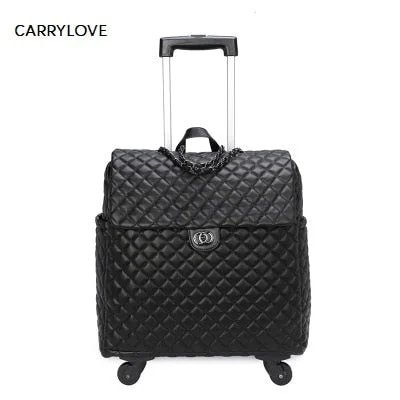 suitcase with plain styles -Carrylove High Quality Fashion 18 Inch Portable Female Luggage Spinner Brand Travel