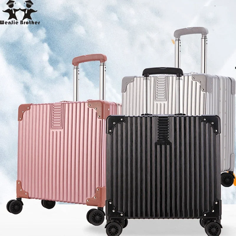 suitcase with chic fabric -Wenjie Brother 2018 New Quality Aluminum Frame And Pc Travel Trolley Case Hardside Rolling