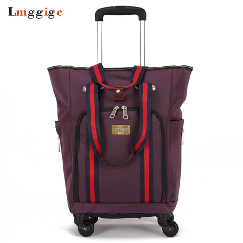 suitcase for town explorers -Oxford Cloth Suitcase Bag,Cabin Rolling Luggage ,Universal Wheel Travel Case ,Large Capacity