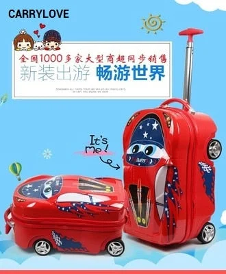 suitcase for posh camping -Carrylove Cartoon Luggage Series 18 Size  Boarding Pc  Suitable For Children Rolling Luggage