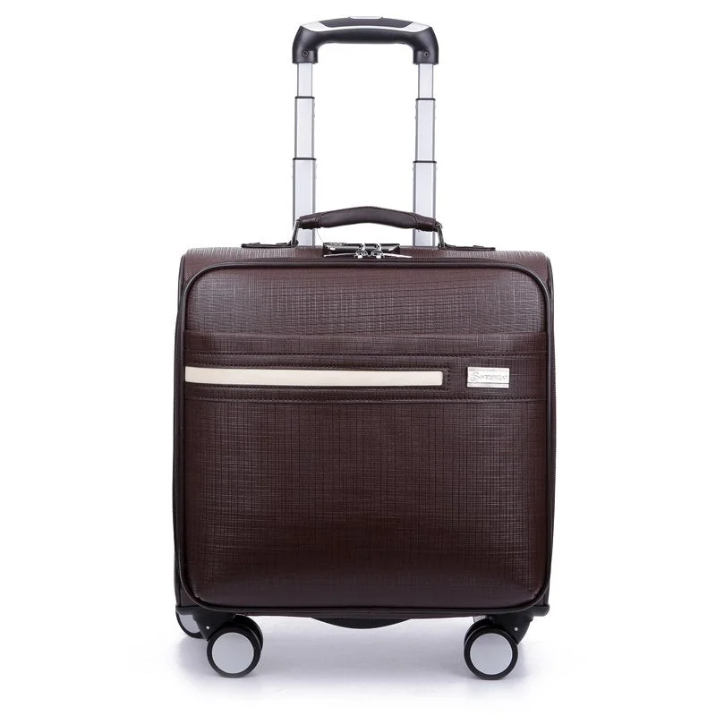 suitcase for far getaways -Solid Color Commercial Suitcase Trolley Luggage Male 16 Universal Wheels Luggage Computer Box